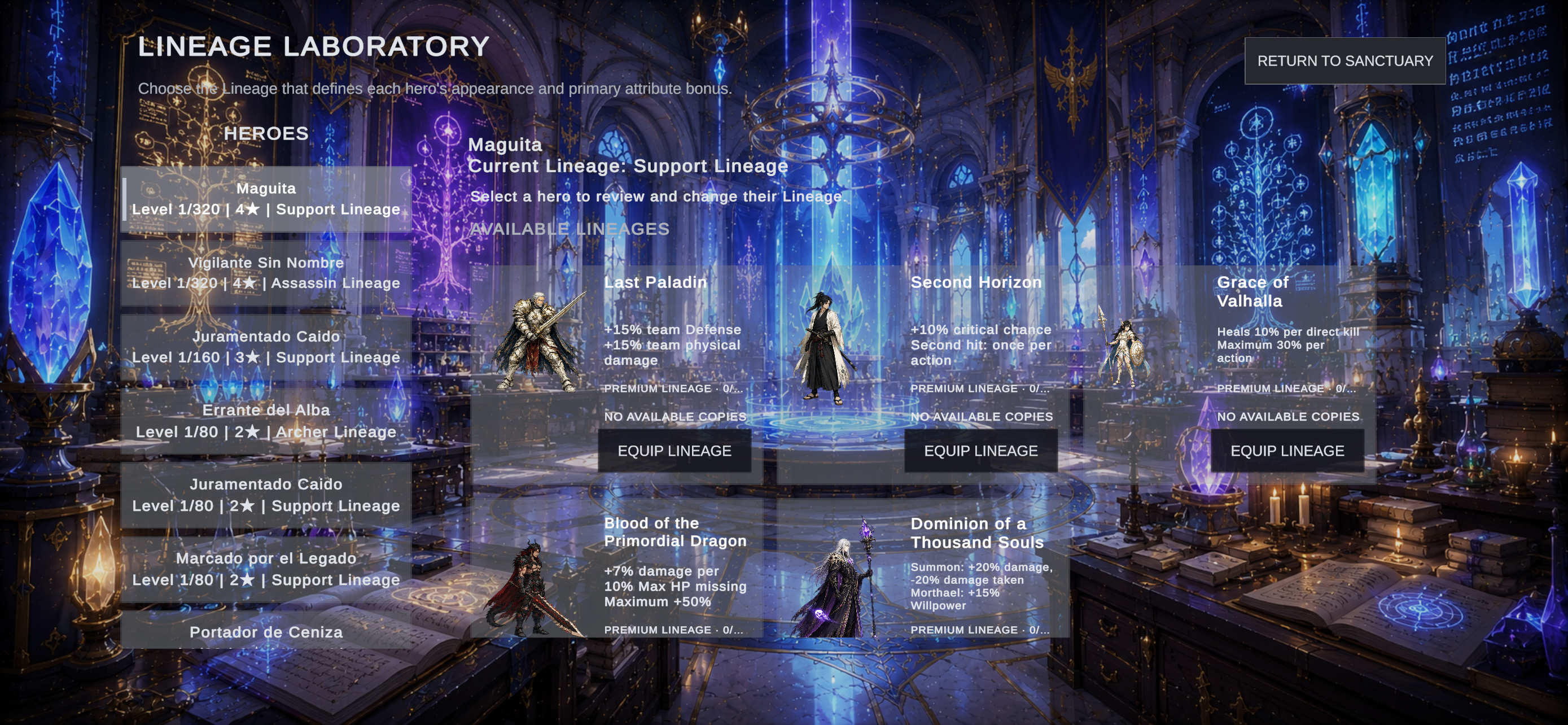 Lineage Laboratory screenshot in Isekai: Demon King